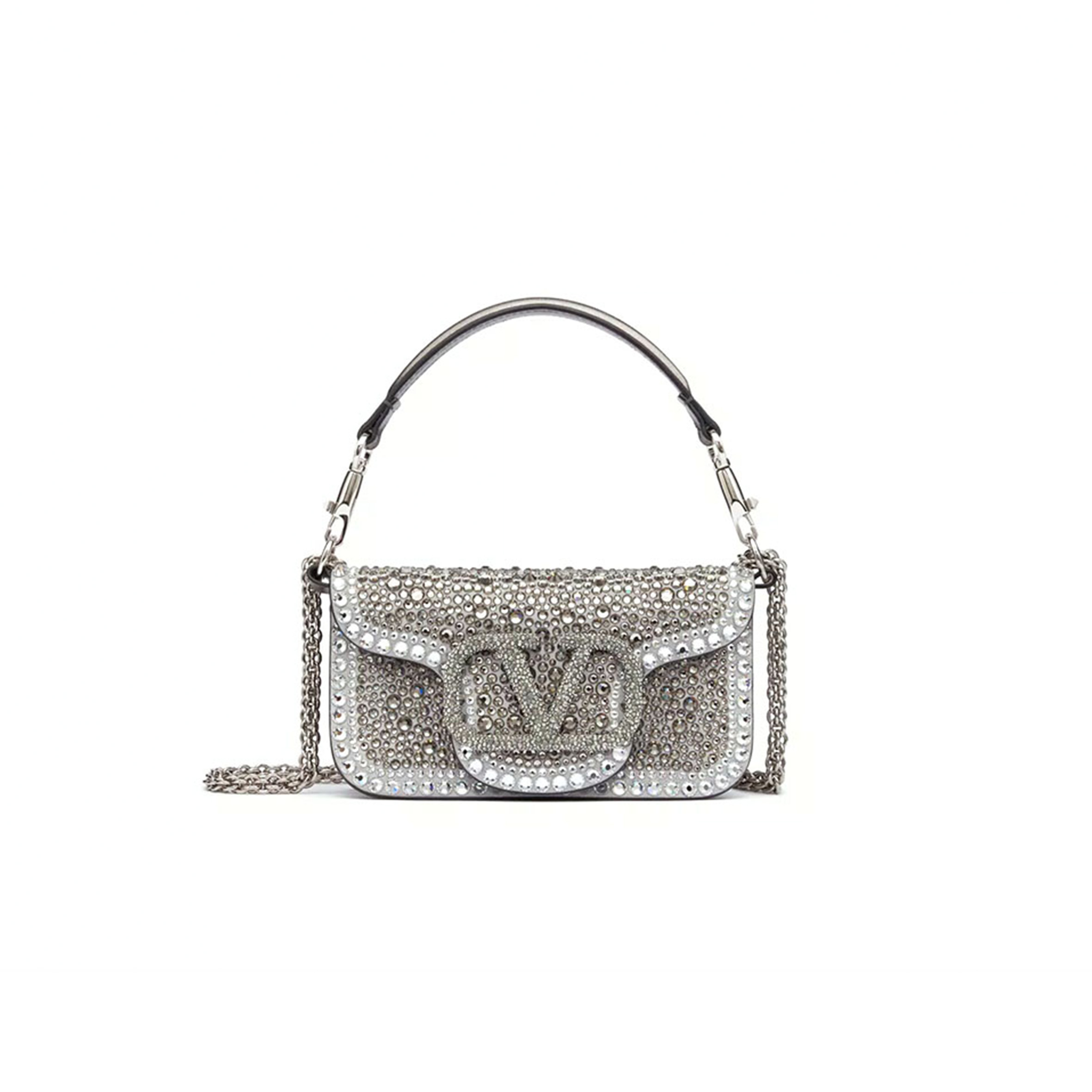 Va1e*ntin0 small Va1e*ntin0 garavani locÒ shoulder bag with rhinestones 3w0b0k53jfn_zqg (20*11*5cm)